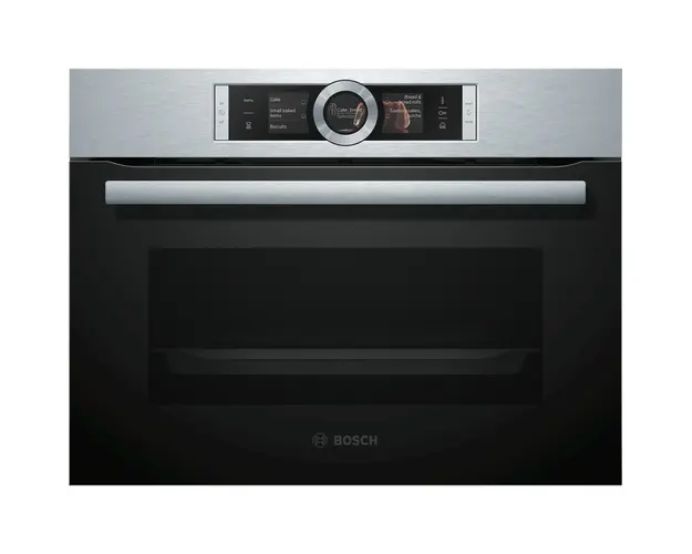 Cuptor multifunctional cu aburi Bosch Serie 8 CSG656BS2, 12 functii, DishAssist, display TFT touch, 47 l, childlock, inox