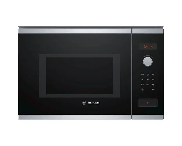 Cuptor cu microunde incorporabil Bosch BFL553MS0, 900 W, 25 l, Negru/Argintiu