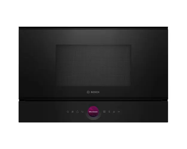 Cuptor cu microunde incorporabil Bosch BFL7221B1, 21 l, 900 W, Autocuratare hidrolitica, 20 functii , Negru