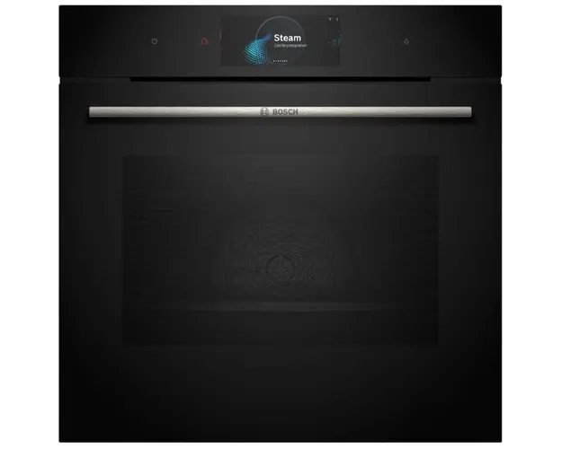 Cuptor incorporabil Bosch HRG7784B1, Electric, 71 l, Multifunctional, Perfect Steam, 22 functii , Autocuratare pirolitica, Grill, Air Fry, Home Connect, Clasa A+, Negru