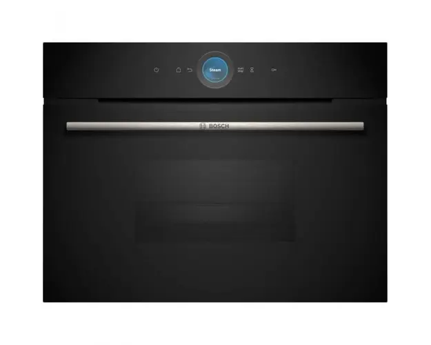 Cuptor incorporabil compact cu aburi Bosch CDG714XB1, 1750W, 38l, Afisaj tactil TFT, Control inel digital, FullSteam, Home Connect, Negru
