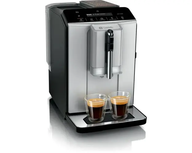 Espressor automat Bosch VeroCafe Seria 2 TIE20301, 1300 W, 1.4 L, 15 bar, Negru/Argintiu