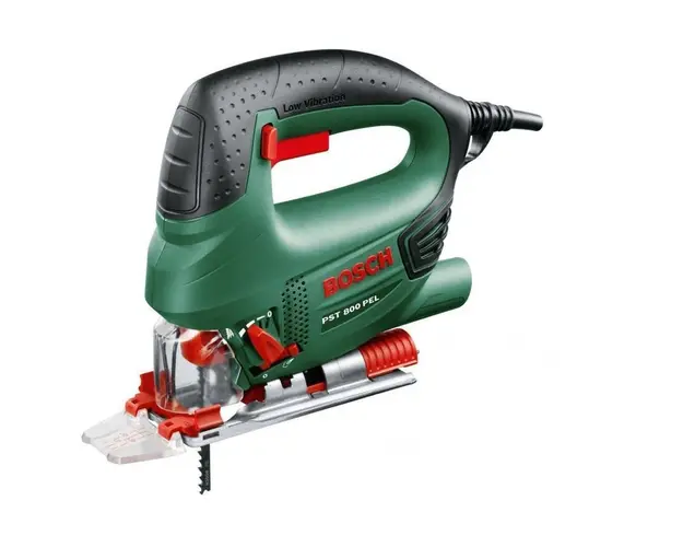 Fierastrau pendular Bosch PST 800 PEL, 530 W, 3000 oscilatii/min, 80 mm adancime maxima de taiere + 10 accesorii
