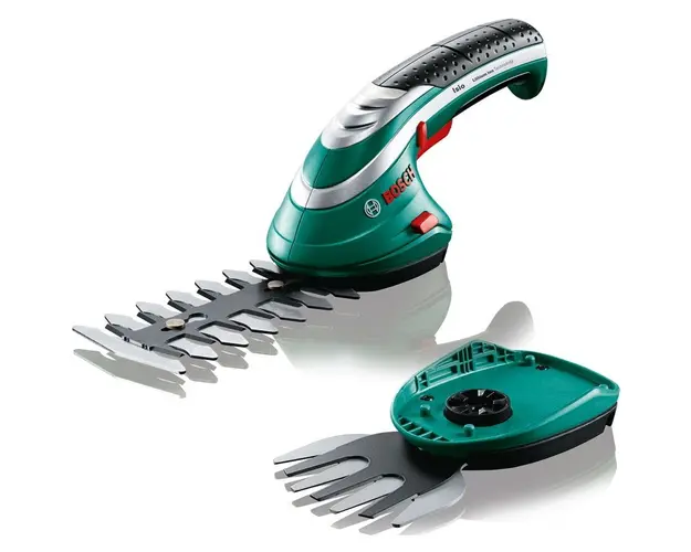 Foarfeca pentru arbusti/iarba pe acumulator Bosch Isio 3 0600833108, 3.6 V, 1.5 Ah,lama iarba 8 cm, lama arbusti 12 cm,contine incarcator + acumulator