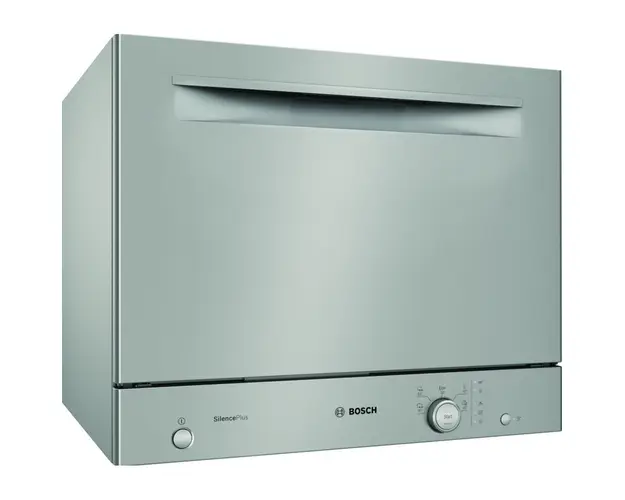 Masina de spalat vase Bosch Serie 2 SKS51E38EU, 6 seturi, 5 programe, LoadSensor, indicator LED, ExtraDry, clasa F, argintiu