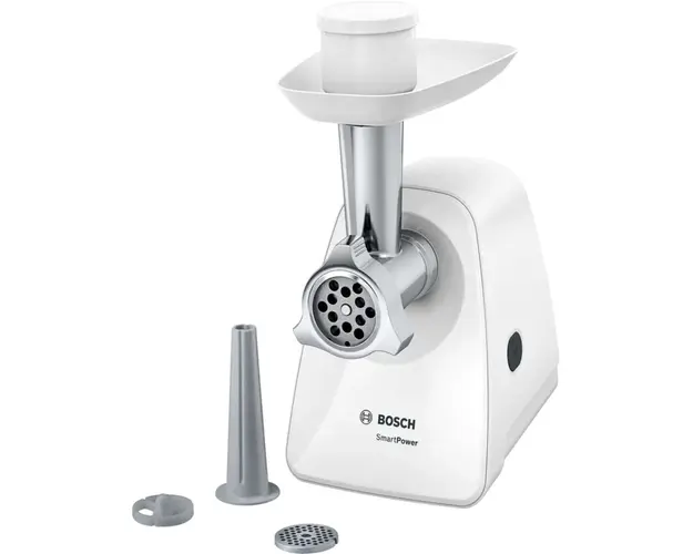 Masina de tocat carne Bosch MFW2510W, 1.7kg/min, 350W, accesoriu carnati/legume, alb