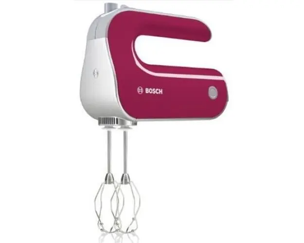 Mixer de mana BOSCH MFQ40304, 500 W, 5 trepte de viteza, Turbo, Rosu/argintiu