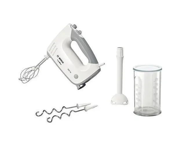 Mixer de mana MFQ36440, 450 W, 5 viteze, functie Turbo, alb