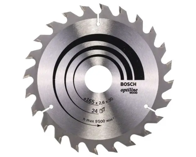 Panza fierastrau circular Bosch Optiline pentru lemn, 165 x 30/20 x 2.6 mm