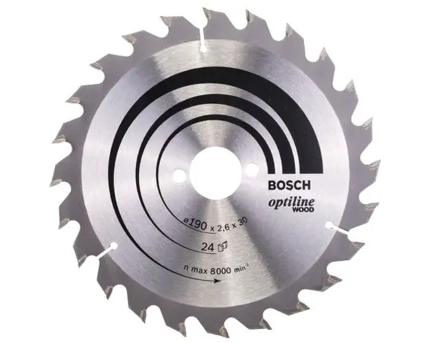 Panza fierastrau circular Bosch Optiline pentru lemn, 190 x 30 x 2.6 mm