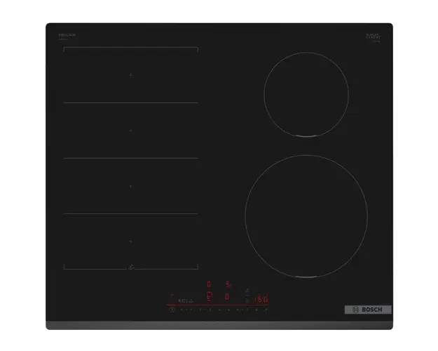 Plita incorporabila Bosch PIX631HC1E, Inductie, 4 zone de gatit, Flex Zone, Home Connect, Power Boost, 60cm, Negru