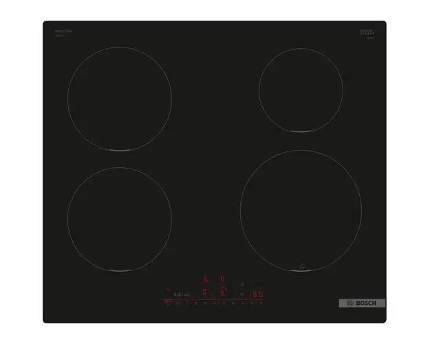 Plita incorporabila Bosch PUE611HC1E, Inductie, 4 zone de gatit, PerfectFry Plus, Home Connect, Power Boost , 60cm, Negru