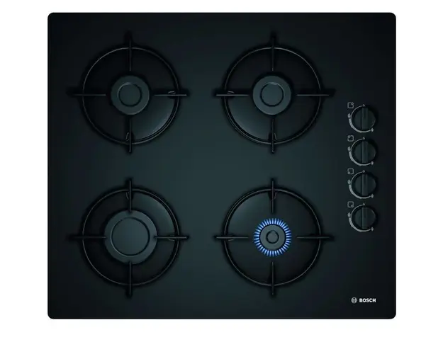 Plita incorporabila gaz POP6B6B10, 4 arzatoare, suporturi otel, negru