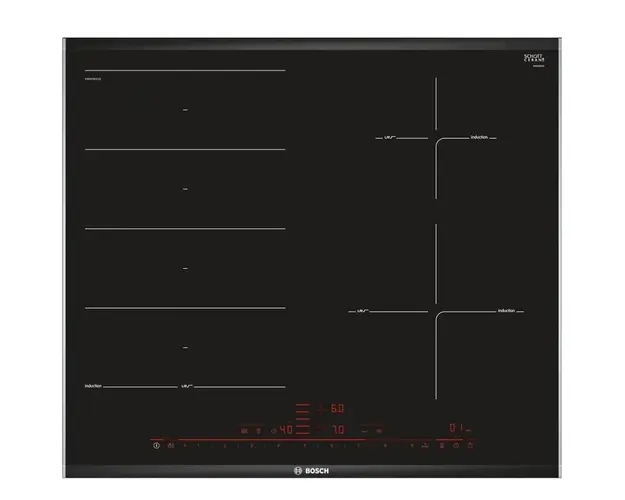 Plita vitroceramica cu inductie PXE675DC1E, control DirectSelect Premium, 4 zone de gatit, negru