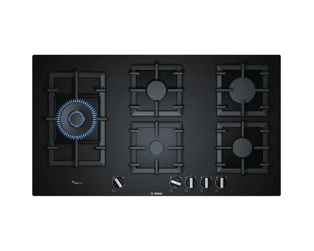 Plita incorporabila gaz PPS9A6B90, 5 arzatoare, 90 cm, FlameSelect, gratare fonta, negru