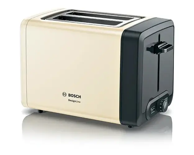 Prajitor de paine BOSCH DesignLine TAT4P427, 2 felii, 970W, Negru/ bej