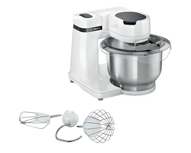 Robot de bucatarie Bosch MUMS2EW00, 700 W, 4 viteze, bol 3.8 l, Mixare planetara 3D, Alb