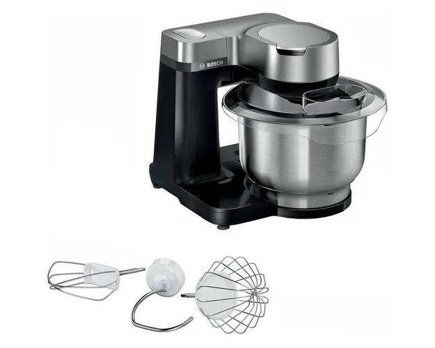 Robot de bucatarie Bosch MUMS2VM00, 900 W, 7 viteze + Pulse, bol 3.8 l, Negru/Argintiu