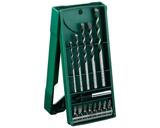 Set 14 accesorii, biti, adaptor, burghie lemn, zidarie, metal si beton