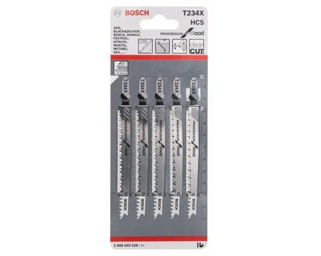 Set 5 panze fierastrau vertical Bosch pentru lemn, T234 X 117 mm