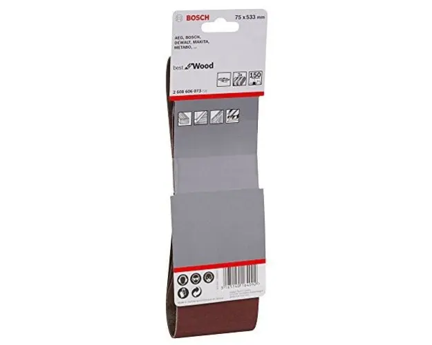 Set banda de slefuire (smirghel) Bosch, 75 x 533 mm, 120, 3 buc