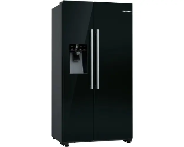 Side by side Bosch KAD93ABEP,562 l, Clasa E, NoFrost, FreshSafe, Iluminare LED, VarioZone, H 179 cm, Negru