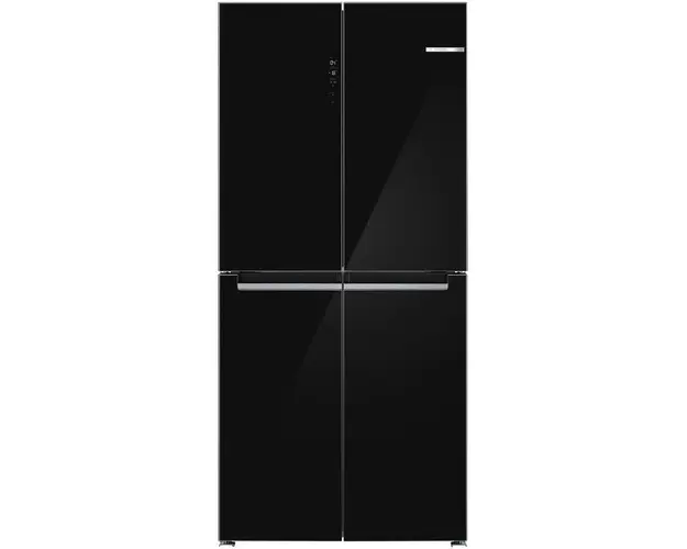 Side by side Bosch KMC85LBEA, 547 l, No Frost, Multi-Door, Clasa E, VitaFresh, MultiAirflow, SuperFreezing, H 189,5 cm, Sticla neagra
