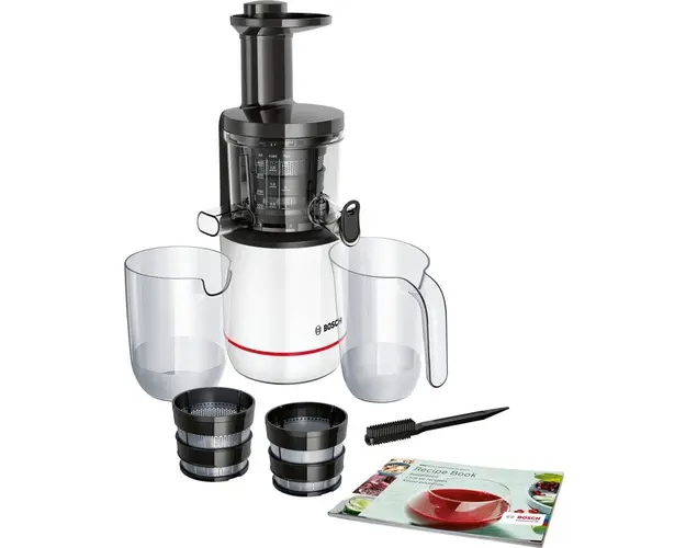 Storcator de fructe cu melc MESM500W, 150 W, 55 rpm, 2 filtre, melc din Tritan, Reverse, DripStop, alb