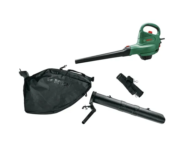 Suflanta &amp; aspirator pentru gradina Bosch UniversalGardenTidy 06008B1002, 1600 W, 285 km/h viteza maxima, 160 l/s volum debit, 45 l volum sac colecor, duza suflanta, tub aspirator, curea umar captusita