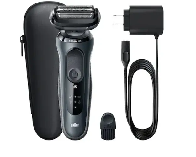 Aparat de ras electric Braun Series 6 60-N1000s, Wet&amp;Dry, 2 accesorii, Statie de incaracre si curatare, Trusa de voiaj, Negru