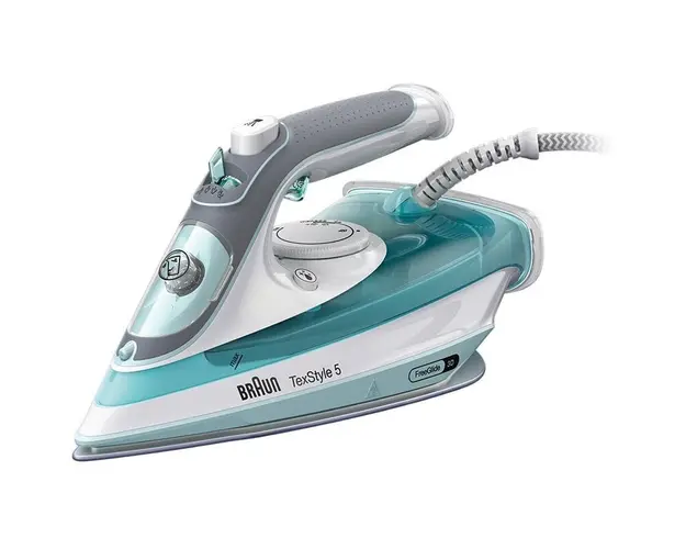 Fier de calcat Braun TexStyle 5 SI5017GR, 2700 W, abur variabil 50g/min, jet de abur 190g/min, rezervor 270 ml, tehnologie FreeGlide 3D, talpa Super Ceramic, Alb/Verde
