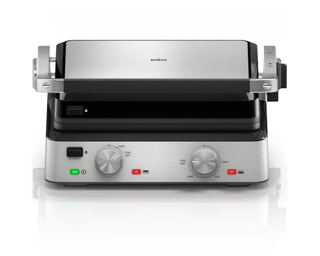 Gratar electric multifunctional Braun MultiGrill CG 7020, 0X17900000, 2000 W, 3 moduri de gatire, temperatura maxima 230˚C, argintiu/negru