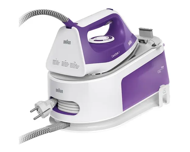Statie de calcat Braun Carestyle 1 IS1014PU,6 bari, abur variabil 120g/min, jet de abur 360g/min, rezervor 1.5L, talpa Super Ceramic,, Alb/Violet