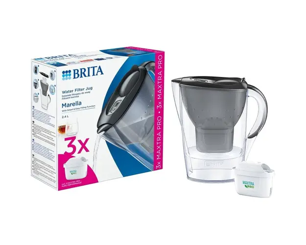 Set Cana filtranta Marella +3 Maxtra Pro PP + 3 cartuse, 2,4 L, Gri