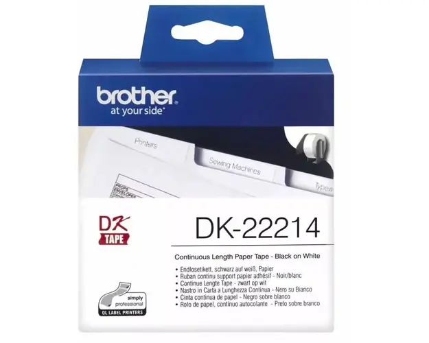 Banda continua hartie Brother DK22214, 12mm, 30.48m