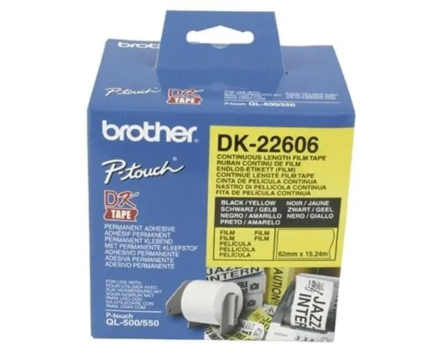 Banda continua laminata Brother DK22606, 62mm, 15,24m