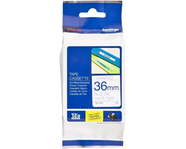 Banda continua laminata etichete Brother TZE263, 36mm x 8m