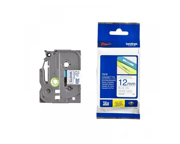 Brother TZE233 Tape 12mm Blue/White Ribbon Cartridge