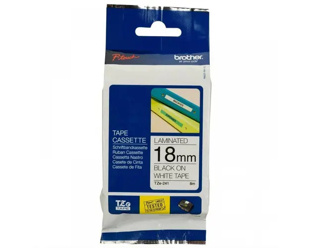 Brother TZE241 Tape 18mm Black/White Ribbon Cartridge