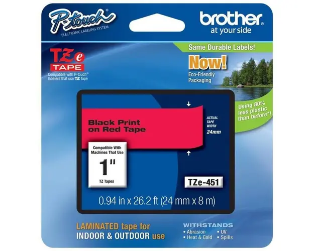 Brother TZE451 Tape 24mm Black/Red Ribbon Cartridge