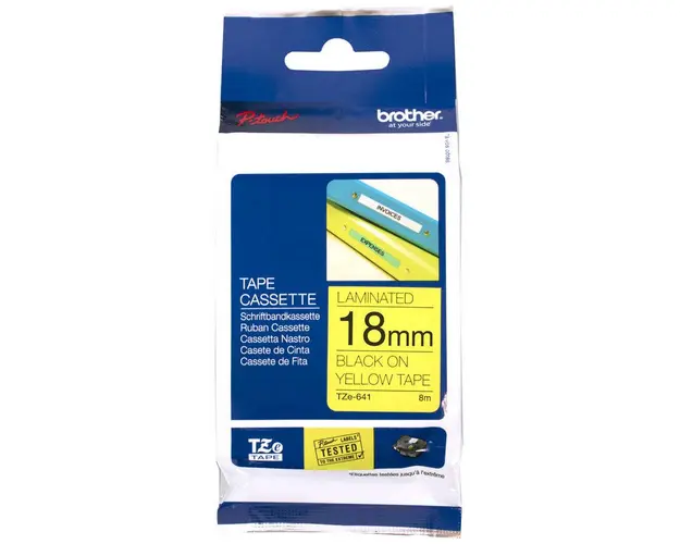 Brother TZE641 Tape 18mm Black/Yellow Ribbon Cartridge
