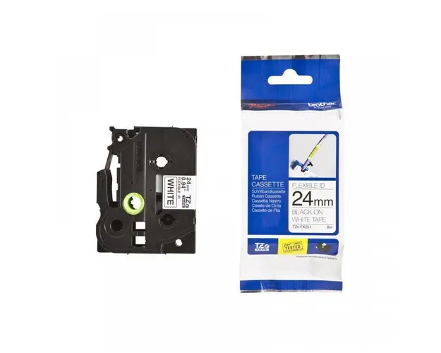 Brother TZEFX251 Tape 24mm Black/White Ribbon Cartridge