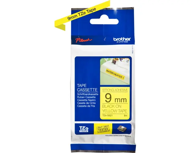 Banda laminata Brother TZES621 9MM BLK/YEL/ADH