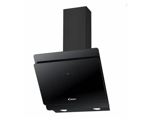 Hota decorativa Candy CVMA 60 N, 610 mc/h, full touch, LED, 60 cm, sticla neagra