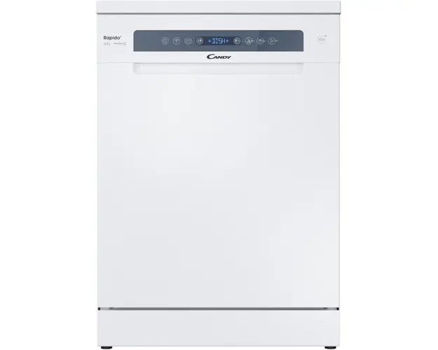 Masina de spalat vase Candy Rapido CF 3C7F0W, 13 seturi, 8 programe, Clasa C, Wi-Fi, Wash &amp; Dry 35&#039;, Motor Speed-Drive Inverter, Automatic Open Door, 60cm, Alb