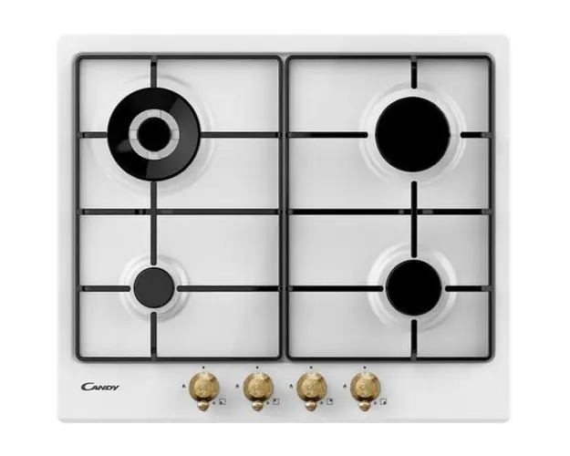 Plita incorporabila pe gaz Candy CHW6BR4WGTWA, 4 arzatoare, 60 cm, alb