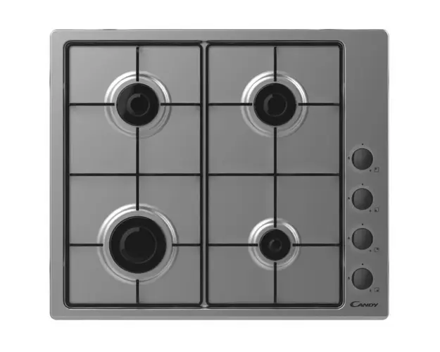 Plita incorporabila pe gaz Candy CHW6LBX, 4 arzatoare, aprindere electrica, 60 cm, inox