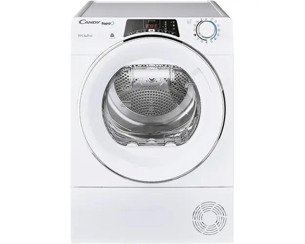 Uscator de rufe Rapido ROE H10A2TCEX-S, Wi-Fi, Pompa de caldura, 10 kg, 14 programe, Clasa A++, alb