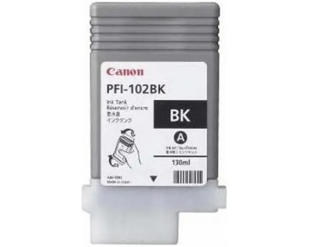 Canon Dye Ink Tank PFI-102 Photo Black, For LP17, LP24, iPF500, iPF6X0, iPF7X0, 130ml CF0895B001AA