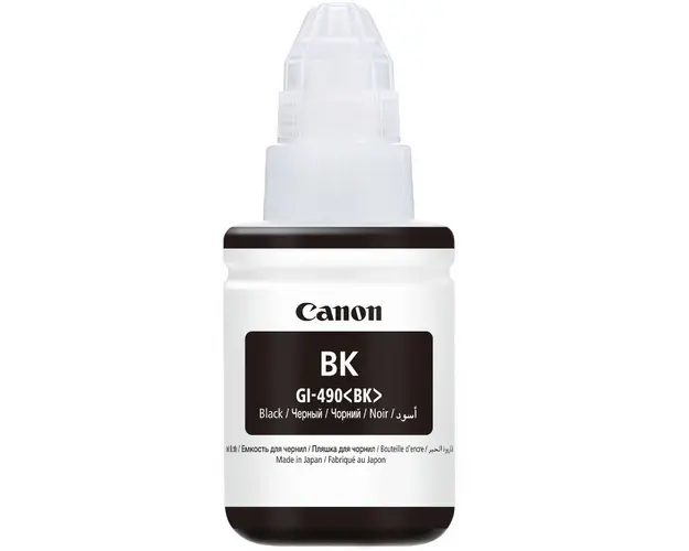 Cartus cerneala Canon GI-490 BK, pigment black, capacitate 135ml, pentru echipamente CISS G1400 / G2400 / G3400